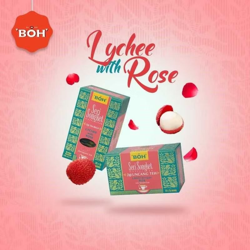 BOH Seri Songket Lychee with Rose Teabag 20 bags x 2g Malaysia