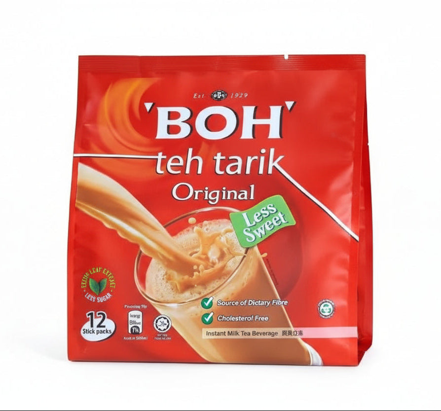 BOH Teh Tarik (Milk Tea) Less Sugar - Original 12 sachets x 27g Malaysia