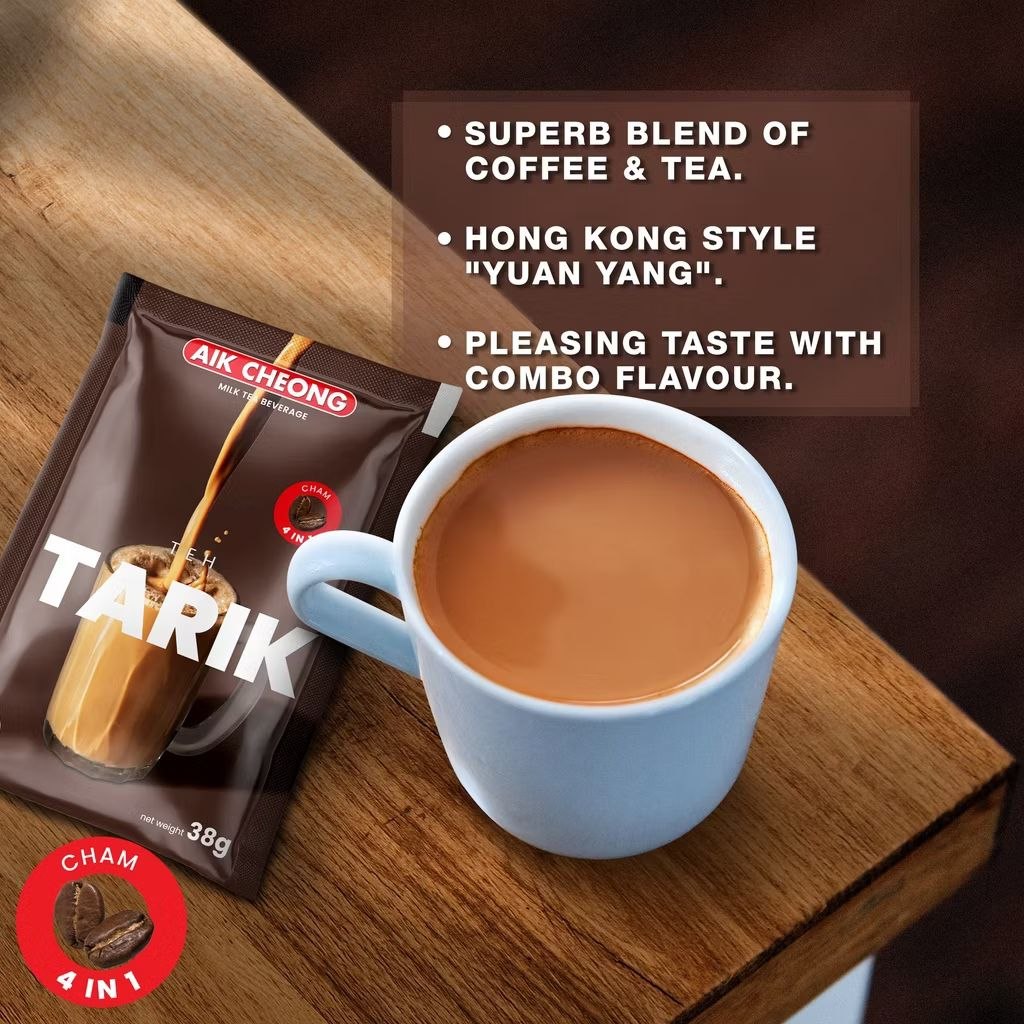 Aik Cheong Teh Tarik - Cham (Tea & Coffee Blend) (12 sachets x 38g) Malaysia