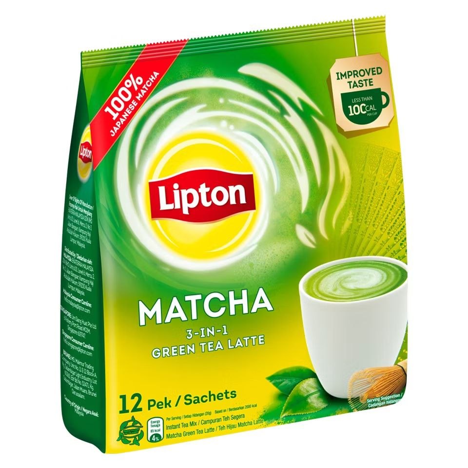 Lipton Matcha 3 in 1 Green Tea Latte 12 sachets  x 20g Malaysia