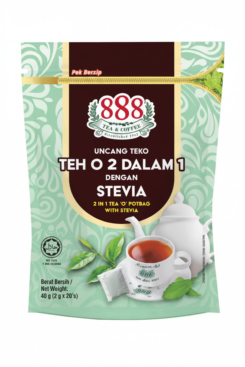 888 2 in 1 Tea "O" Potbag with Stevia 2g x 20 bags Malaysia
