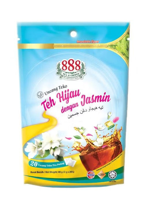 888 Green Tea with Jasmine Pot Bag 2g x 20 bags Malaysia