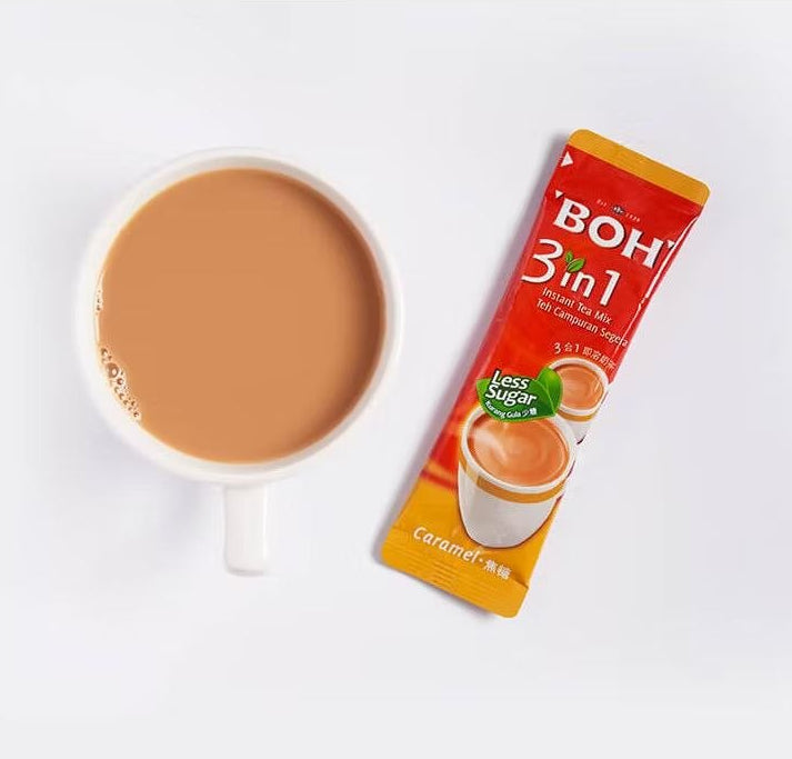 BOH 3 in 1 Instant Tea Mix - Caramel 15 sachets x 19g Malaysia