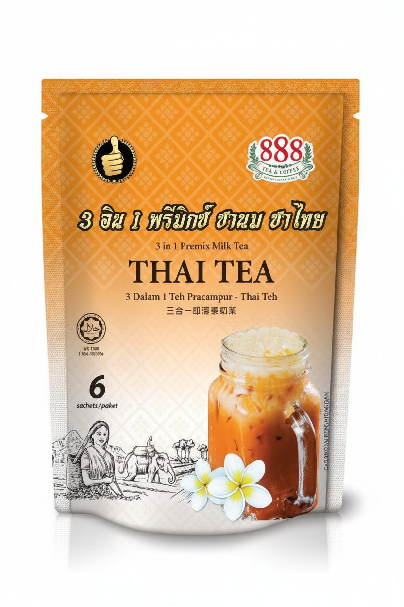 888 Premix 3in1 Milk Tea - Thai Tea 35g x 6 sachets Malaysia