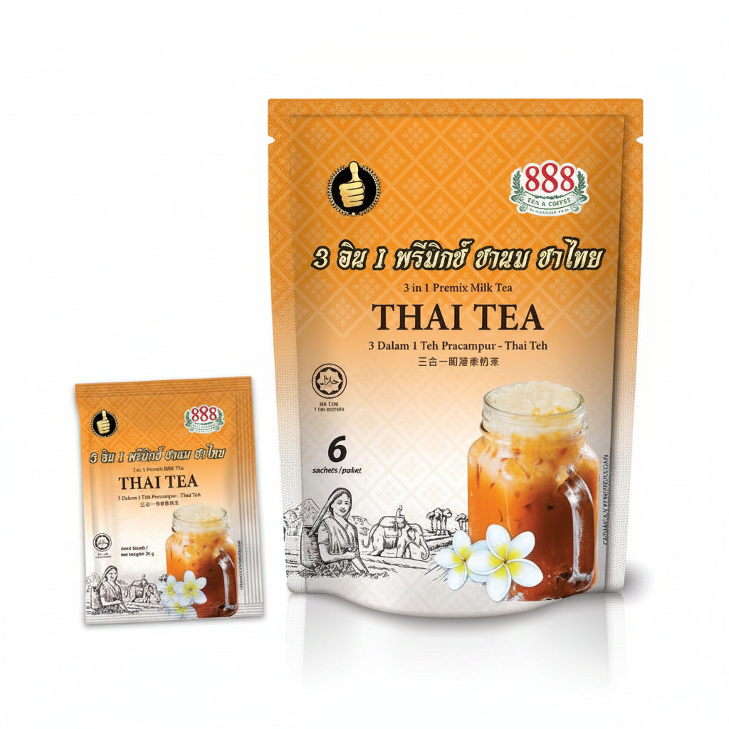 888 Premix 3in1 Milk Tea - Thai Tea 35g x 6 sachets Malaysia