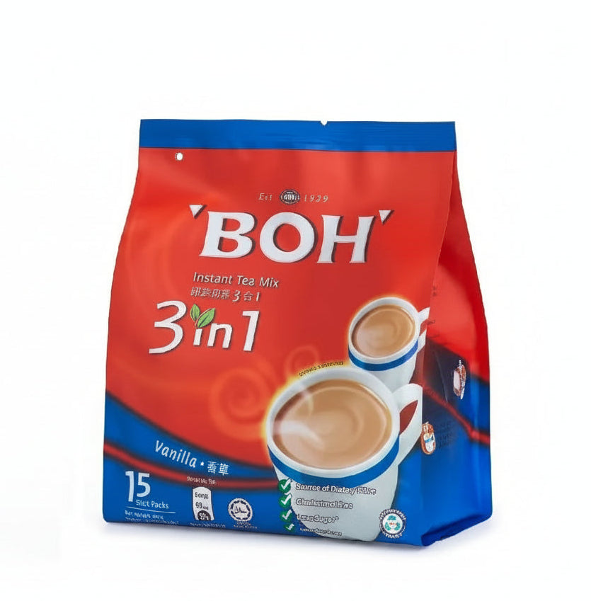 BOH 3 in 1 Instant Tea Mix - Vanilla 15 sachets x 19g Malaysia