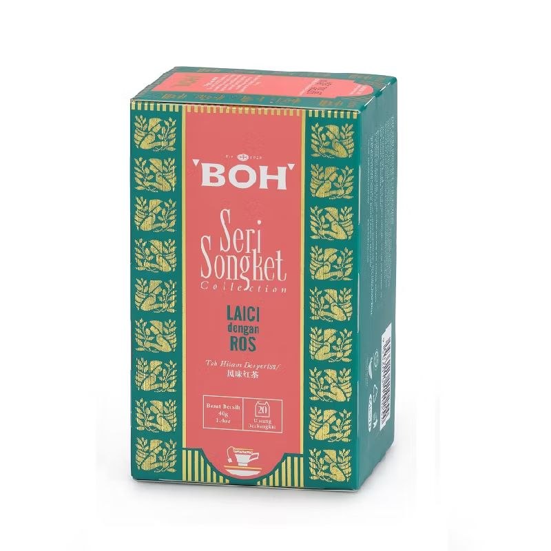 BOH Seri Songket Lychee with Rose Teabag 20 bags x 2g Malaysia