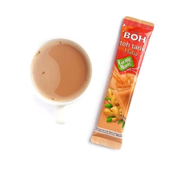 BOH Teh Tarik (Milk Tea) Less Sugar with Ginger 12 sachets x 26g Malaysia