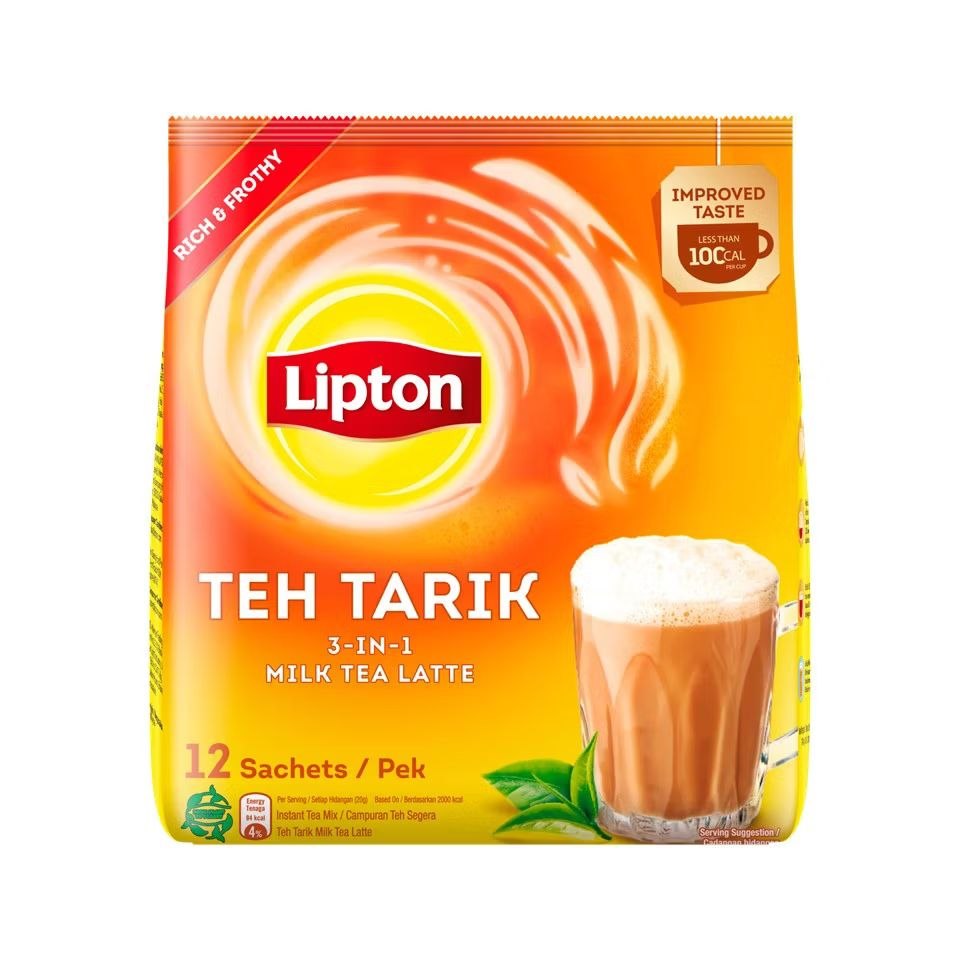 Lipton Teh Tarik 3 in 1 Milk Tea Latte 12 sachets x 20g Malaysia