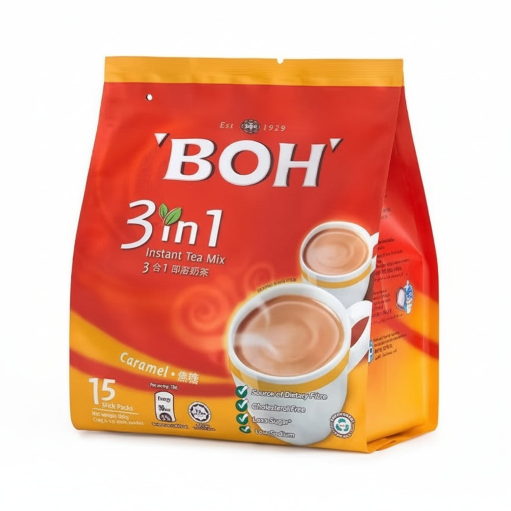 BOH 3 in 1 Instant Tea Mix - Caramel 15 sachets x 19g Malaysia