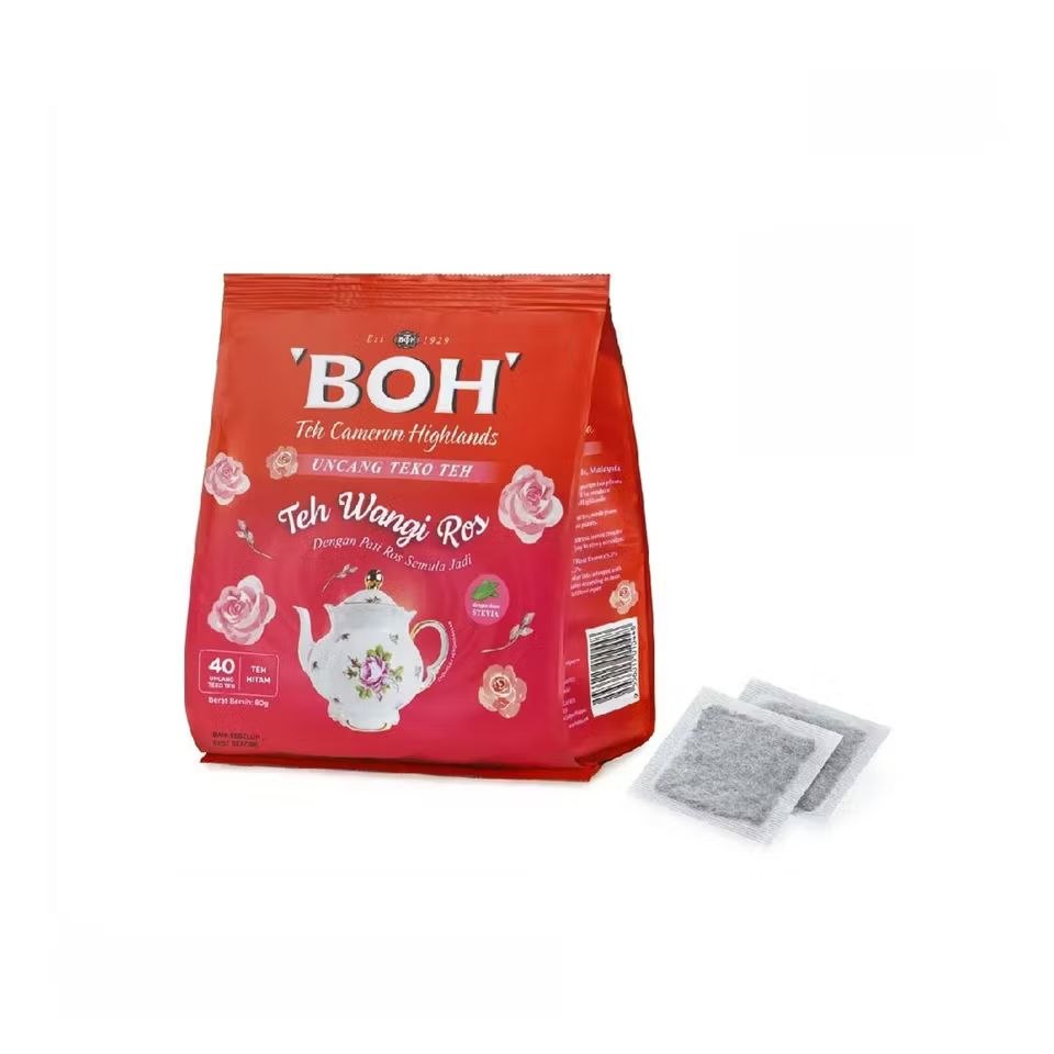 BOH Potbag Rose Tea 40 bags x 2g Malaysia