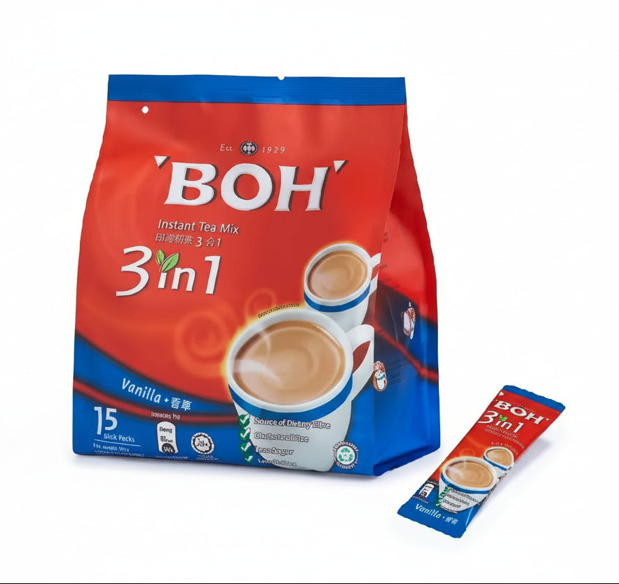 BOH 3 in 1 Instant Tea Mix - Vanilla 15 sachets x 19g Malaysia