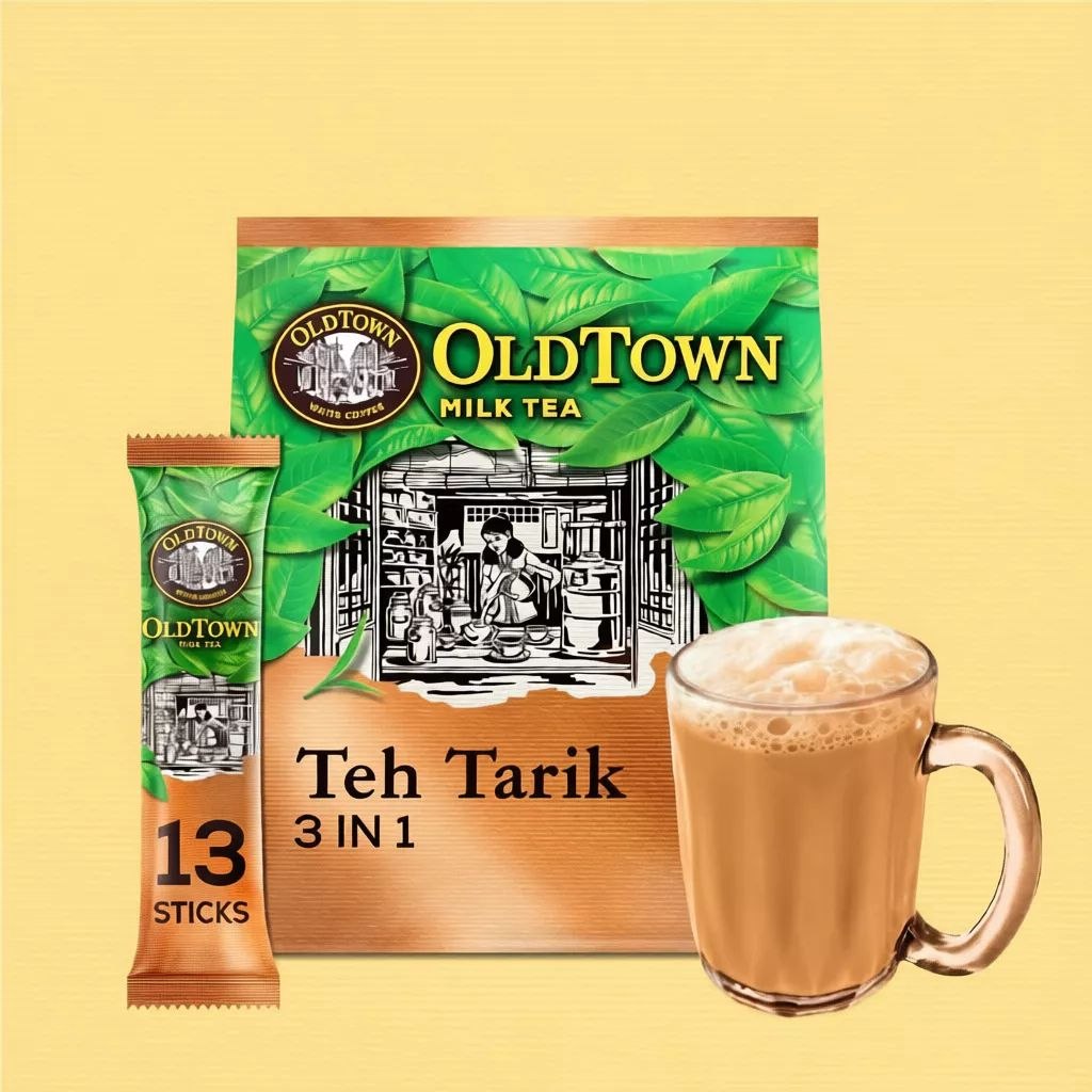 OLDTOWN Instant 3 in 1 Premix Teh Tarik Milk Tea 13 sachets x 27.1g Malaysia