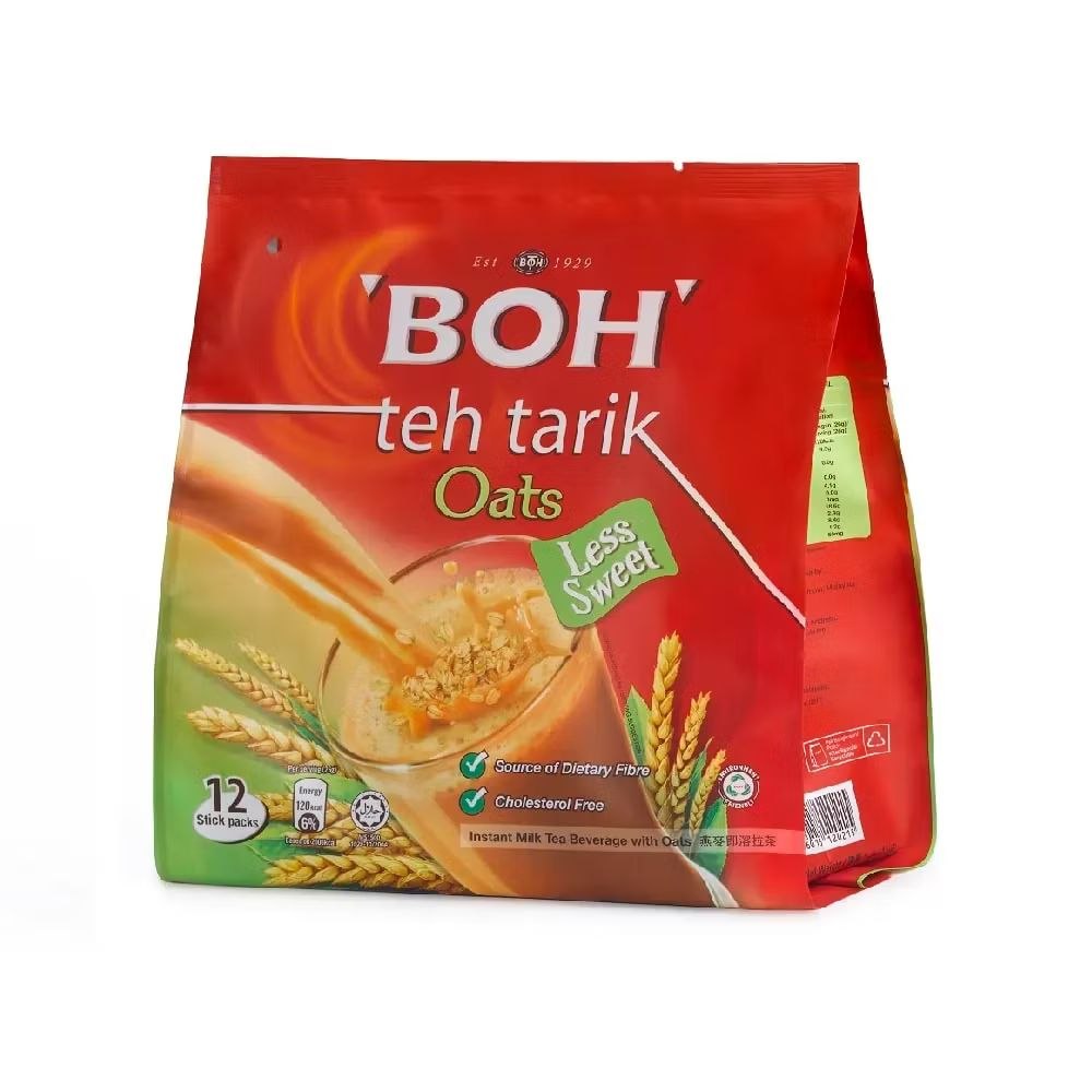 BOH Teh Tarik (Milk Tea) with OATS Less Sugar 12 sachets x 26g Malaysia